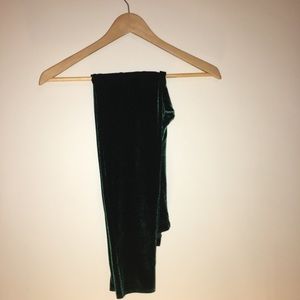 GREEN Velour Leggings